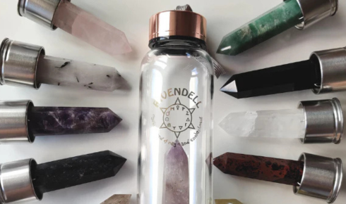 glass crystal water bottle